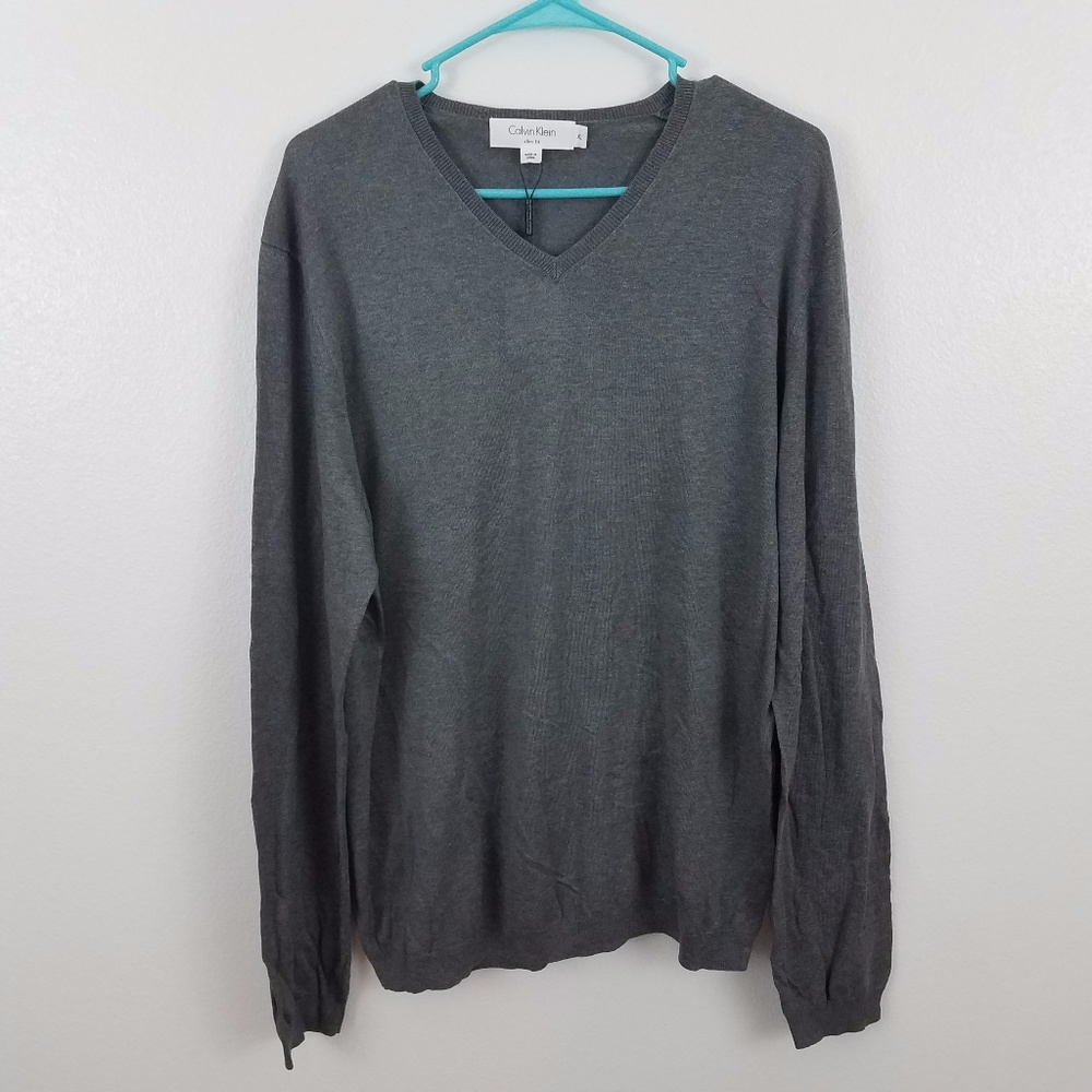 Calvin Klein Sweater Silk V Neck Slim