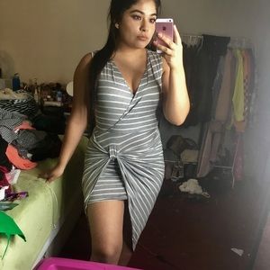Grey striped dress
