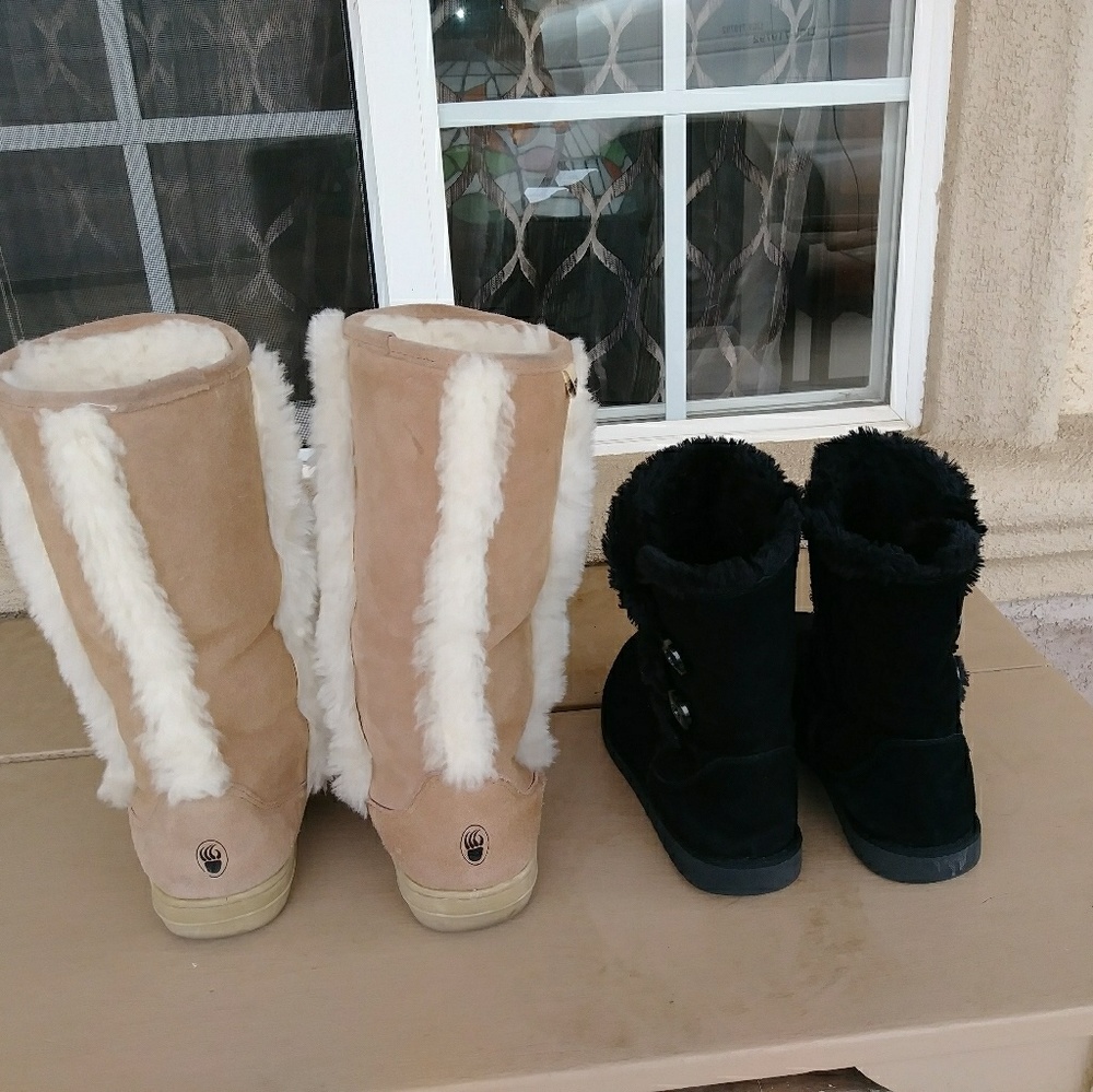 Two pairs of cute bear paws,
