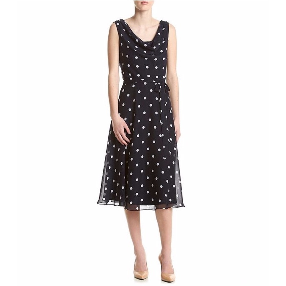 Navy Polka Dot Dress
