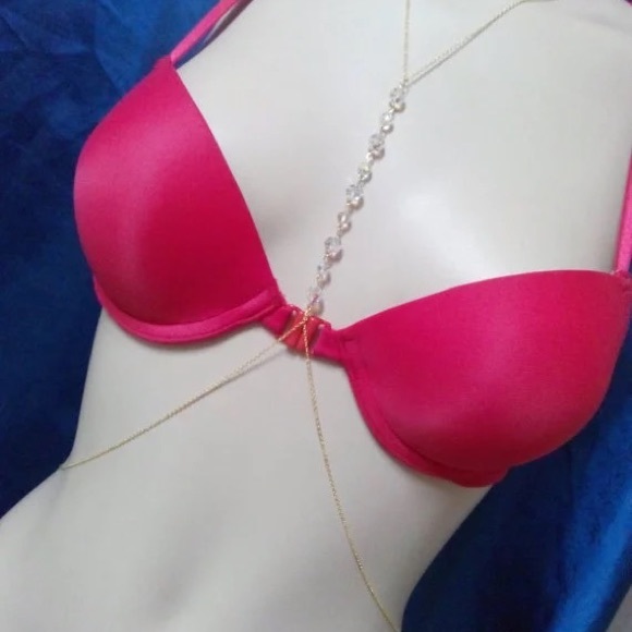 Gold & Cubic Zirconia Body Necklace - Picture 1 of 1