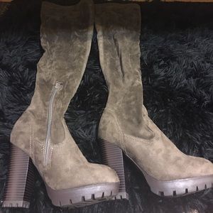 Suede over the knee boots