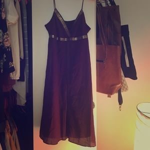 Maroon and gold dress