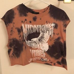 Forever 21 Cropped Tank Acid Wash