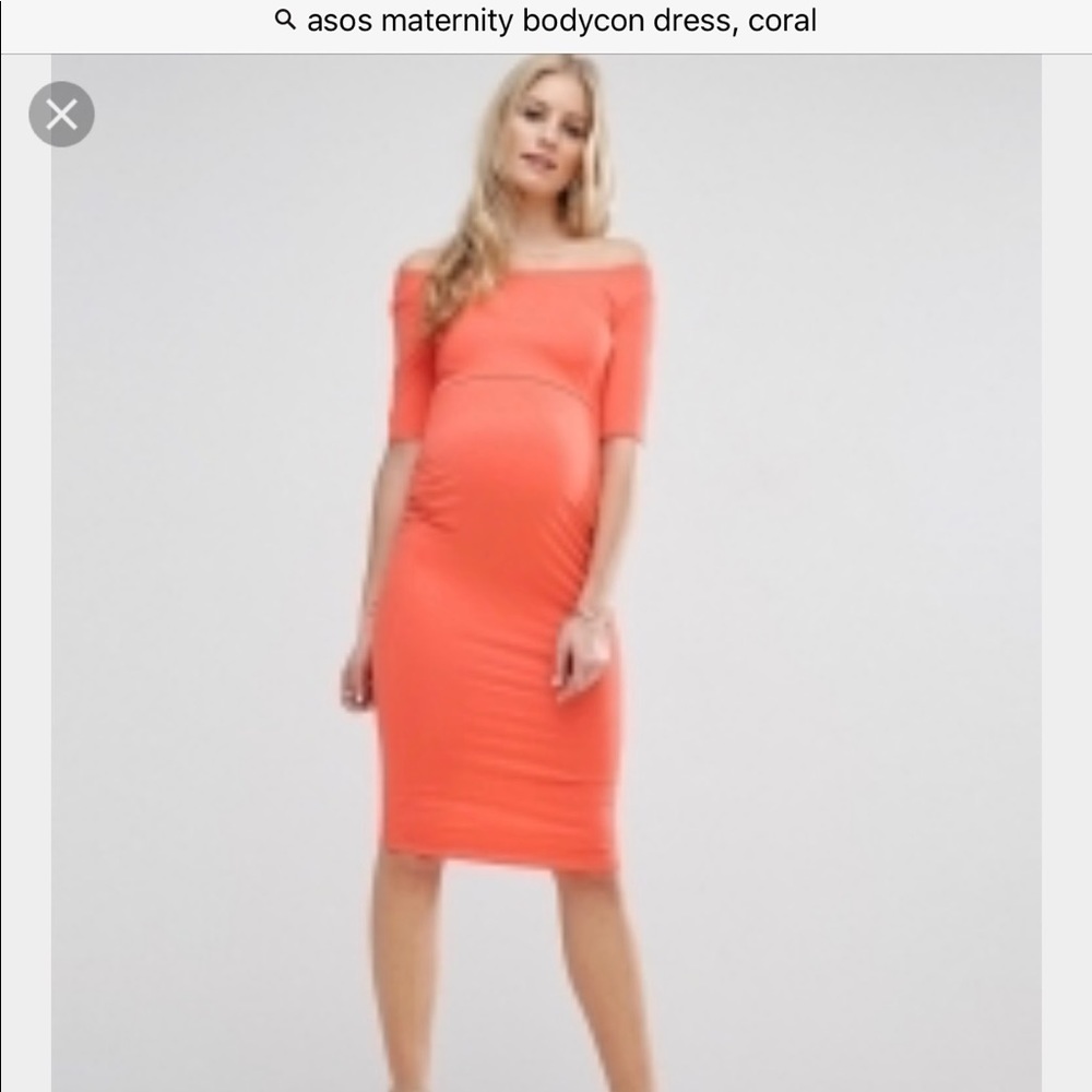 ASOS Coral Maternity Dress