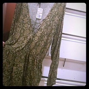 Green jumpsuit with print from Forever 21.