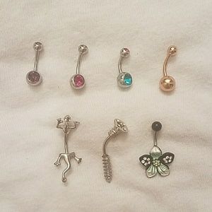 Bellybutton rings set of 7