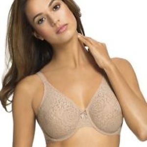 NWT Wacoal 65149 Halo Lace Underwire Bra Nude