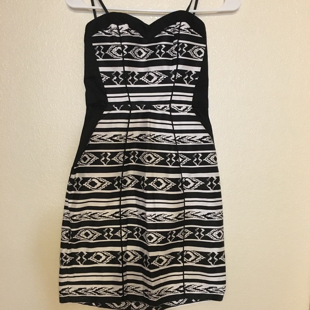 Strapless black and white BCX dress