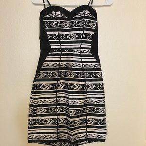 Strapless black and white BCX dress