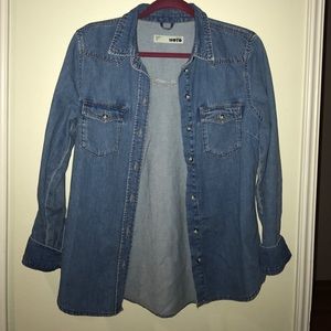 Top shop blue flannel