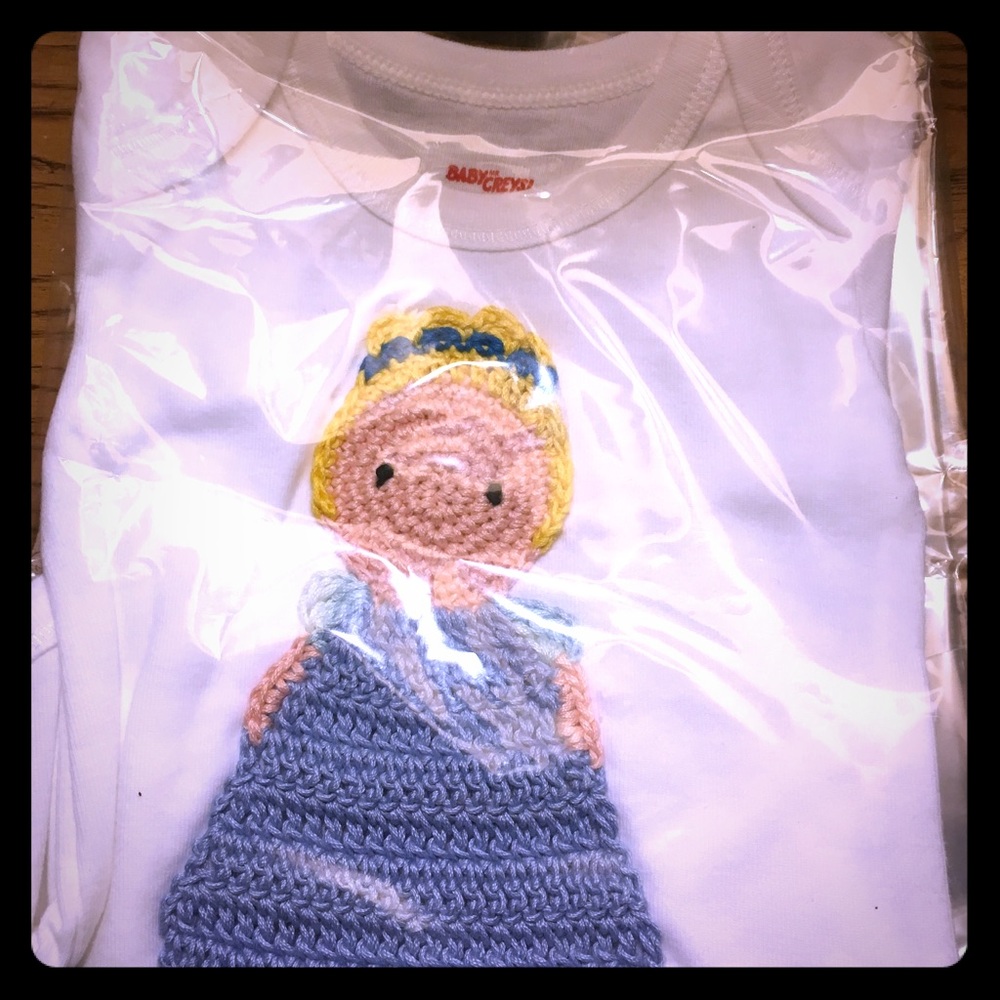 Embroidered Cinderella onesie