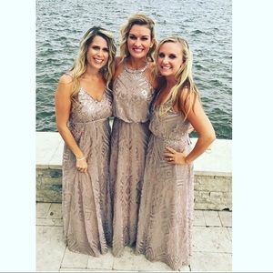 Long blush sequin dress