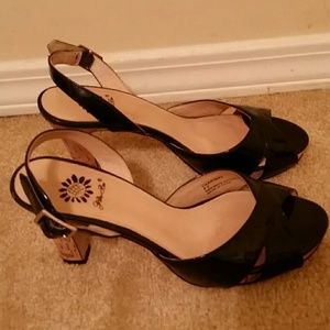Yellow Box Black Heels