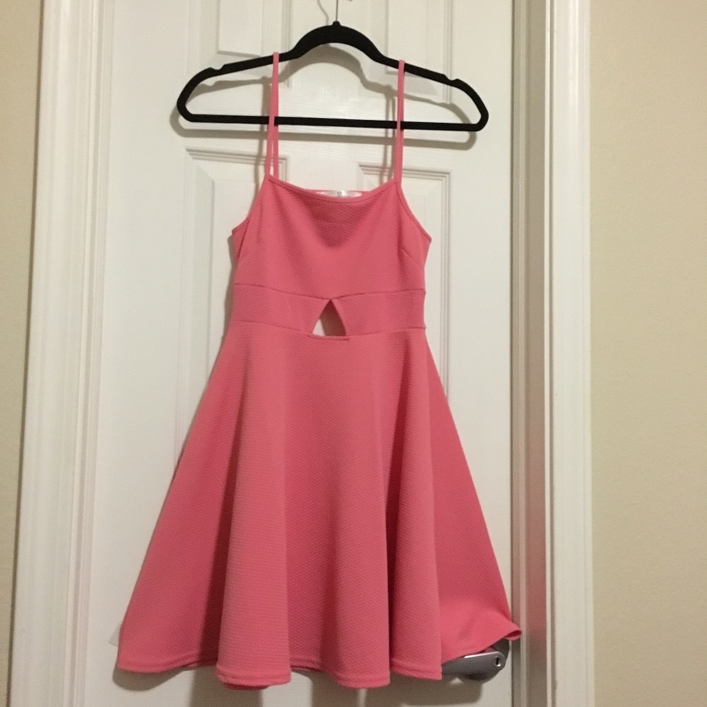 Oh my love London pink open back skater dress
