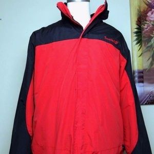Timberland Men's 2 In 1 Winter Jacket In red/black