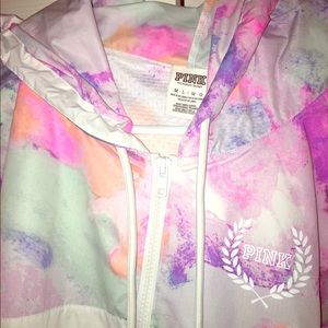 VS PINK ANORAK ZIP-UP WINDBREAKER