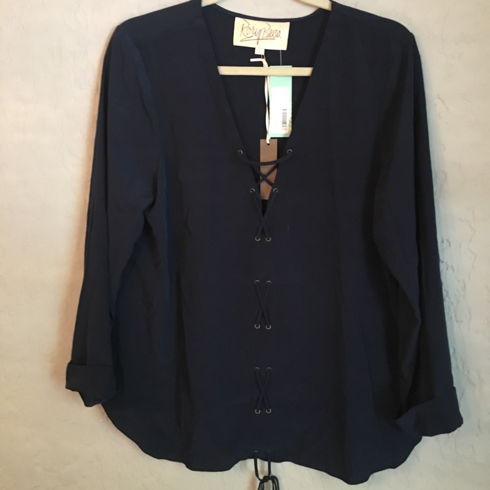 Rory Beca Hiroko Lace Up Blouse - NWT