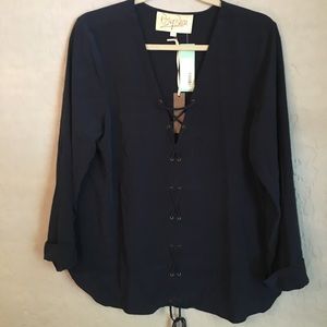 Rory Beca Hiroko Lace Up Blouse - NWT