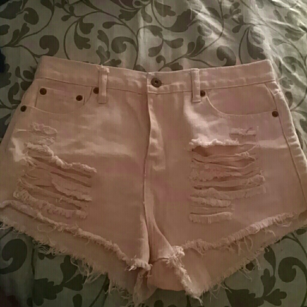 Forever 21 high waisted light pink shorts