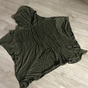 Army hooded cropped top