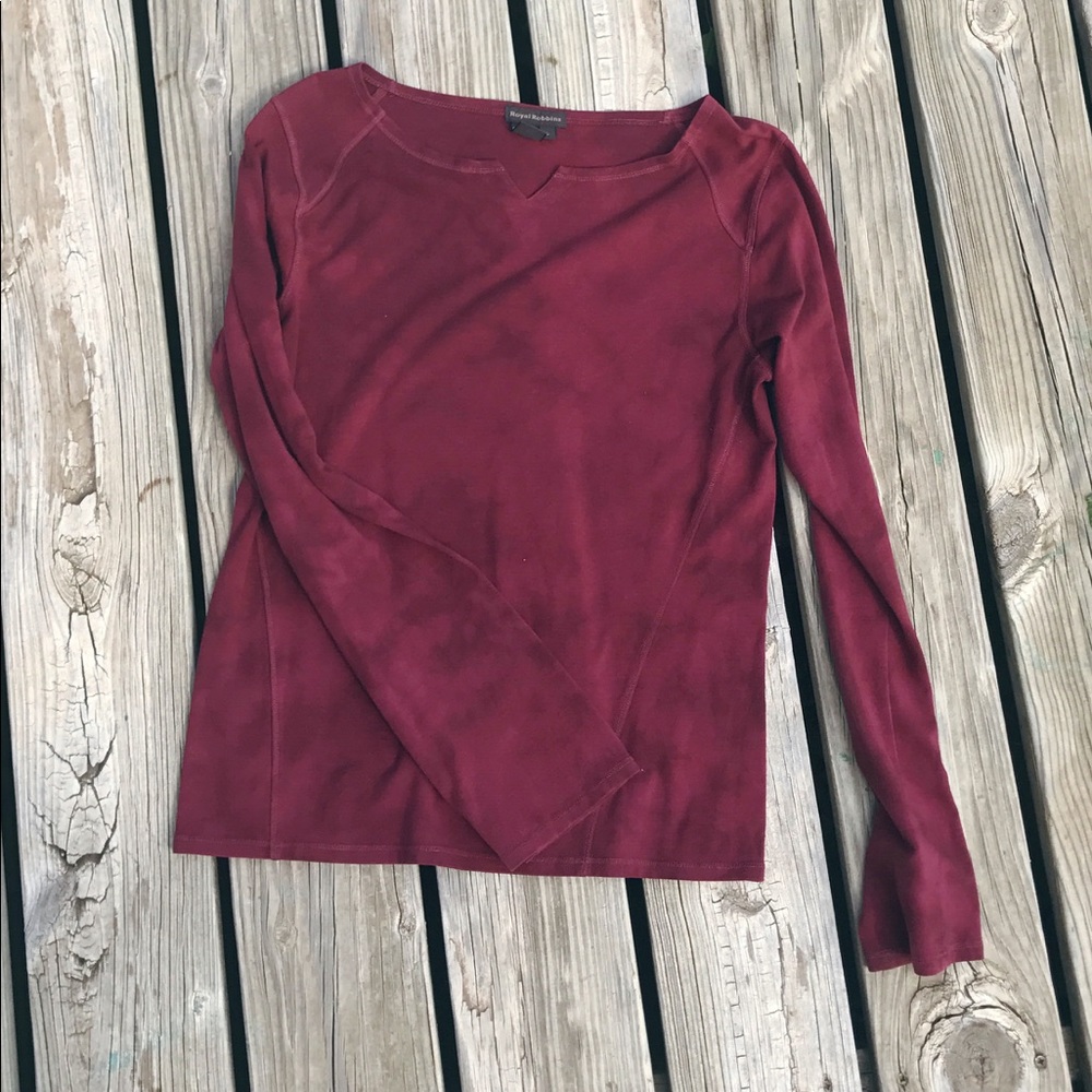 Super Soft Tie Dye Burgundy Henley