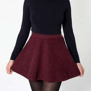 American Apparel Burgundy Corduroy Circle Skirt