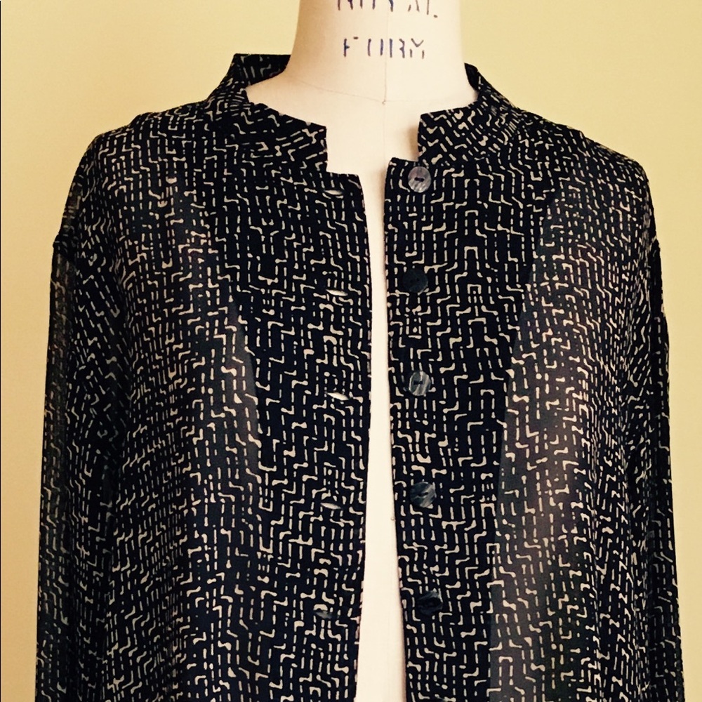 Chico's silk Tunic semi-sheer longer length