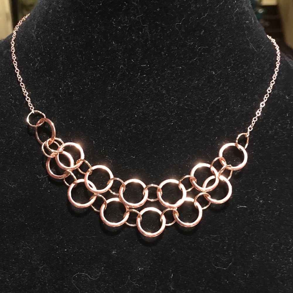 18k Rose GP circles necklace! U choose length!