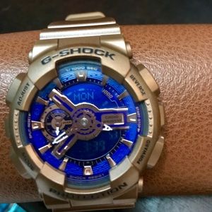 Women's G-Shock GMA-S110GD In Rose Gold/Blue Face