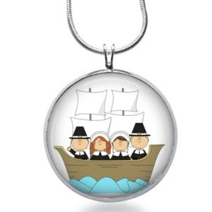 Thanksgiving pilgrim necklace