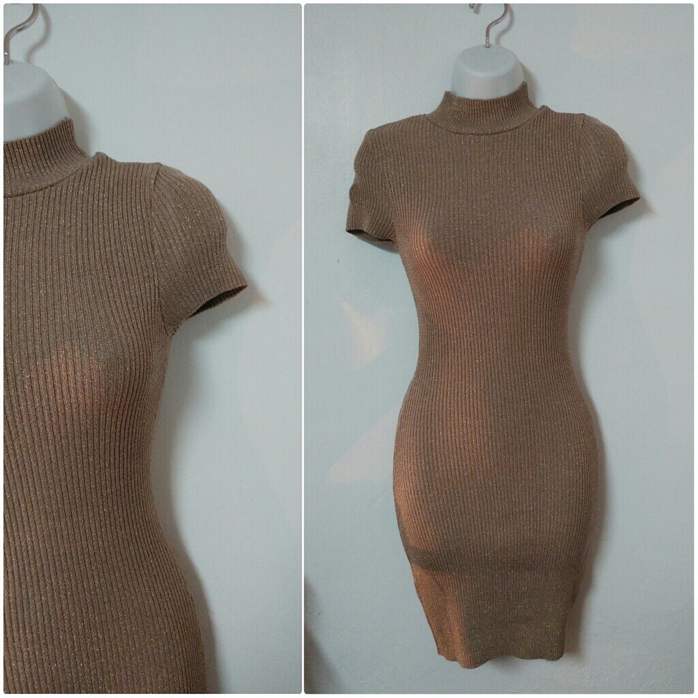 ❌SOLD ON IG❌Fashion Nova Gold Shimmer Bodycon