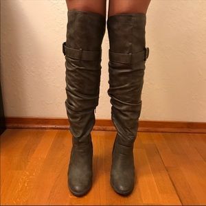 Knee high gray boots