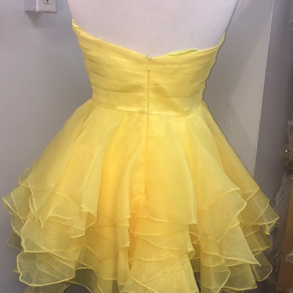 Yellow Prom / Cocktail Dress - Picture 3 of 4