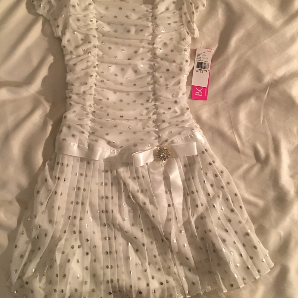 Girls cream and gold dress