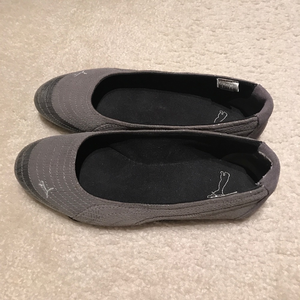 Grey puma flats