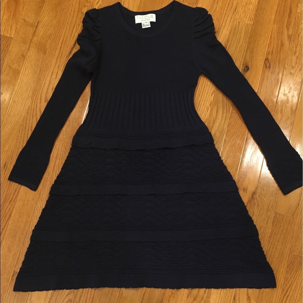 The Cue by Cher Qu Navy Blue Sweater Dress
