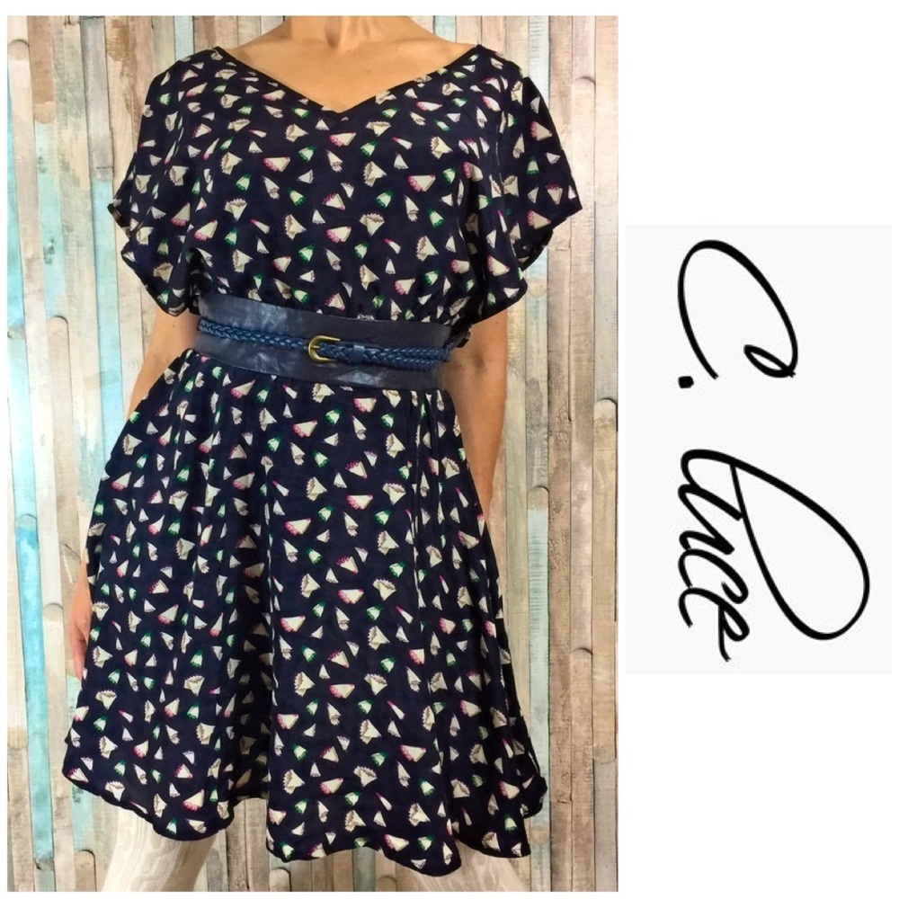 Pencil Shaving Print Dress