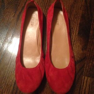 J Crew suede ballet flats
