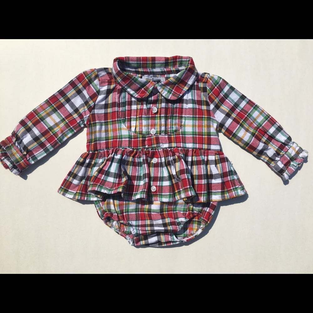 SOLD🚫 Mud Pie Plaid Onesie Dress