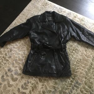 Black leather jacket