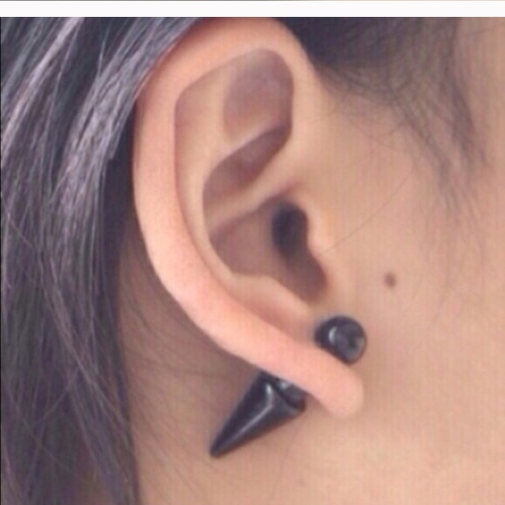 Black spike earrings