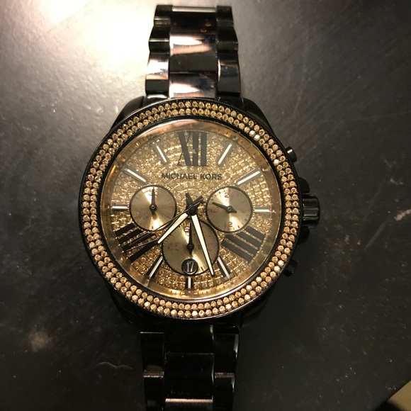 Michael Kors Black and Gold Watch
