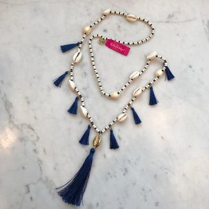 Lilly Pulitzer shell necklace with tassels! Blue! Lilly Pulitzer shell necklace with tassels! Blue!