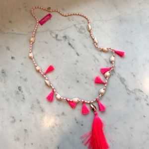 Lilly Pulitzer shell necklace with tassels! Pink! Lilly Pulitzer shell necklace with tassels! Pink!