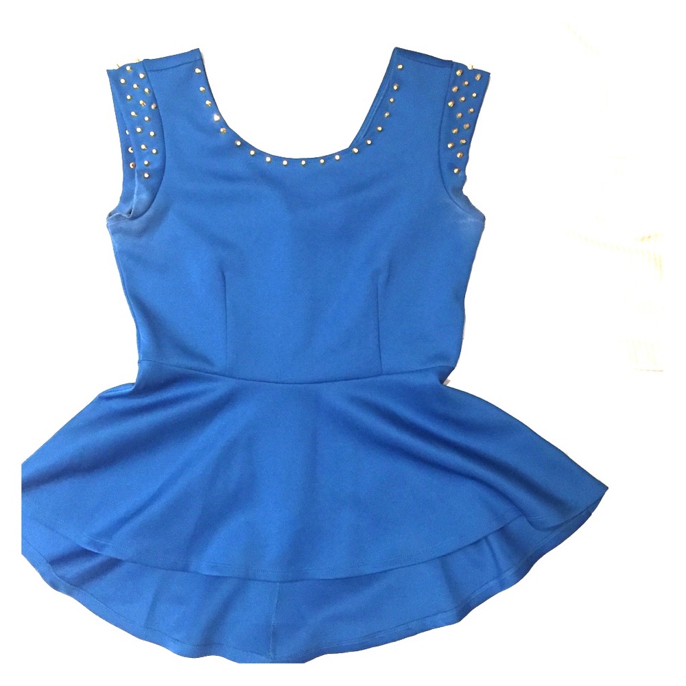 Cobalt blue peplum top