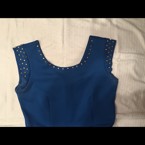 Cobalt blue peplum top - Picture 2 of 6