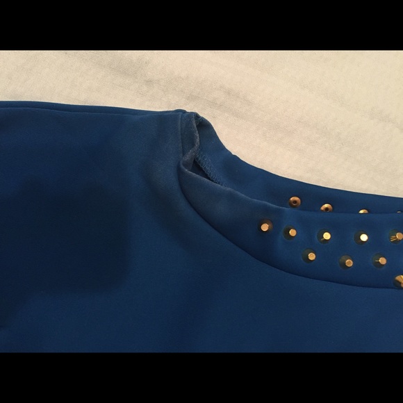 Cobalt blue peplum top - Picture 3 of 6