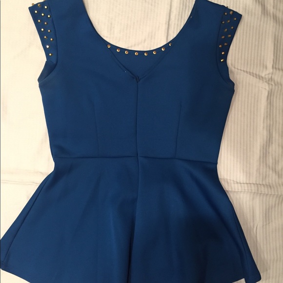 Cobalt blue peplum top - Picture 6 of 6