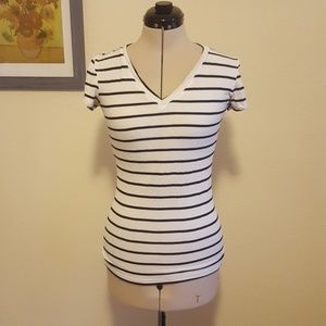 Black and White Striped Tee